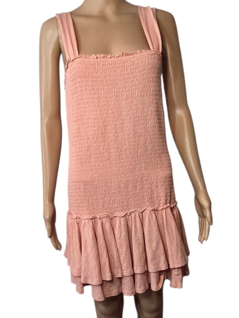 American Eagle Dress Drop Waist Elastic Bodice Peach Pink Womens Size Medium NWT